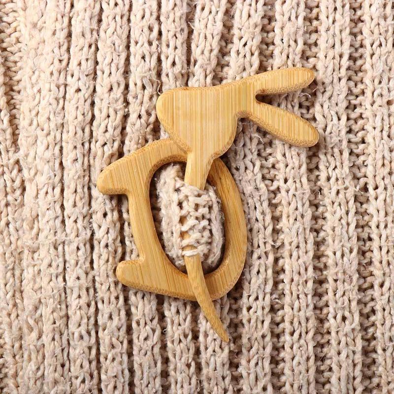 Cute Lovely Trendy Bird Animal Bear Rabbit Heart Clothing Accessory Women Brooch Wooden Brooch Fashion Jewelry 5