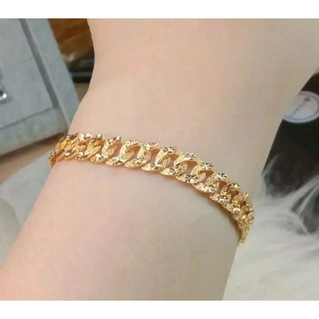 PROMO Gelang Tangan Rantai Kecil Sisik Naga Warna Lapis Emas 24 Karat ANTI LUNTUR SELAMANYA home acesoris