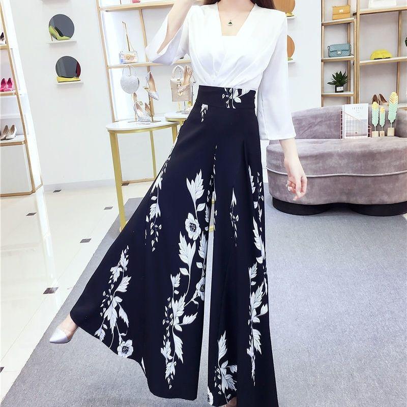 Product Introduction of Quần Ống Rộng Thời Trang Phong Cách Phương Tây, Hàng Mới Về Mùa Hè 2023, Phong Cách Quốc Gia, In Đen Trắng, Váy Quần Bó Sát Dáng Rộng Rãi Đơn Giản, Quần Áo Nữ Mới Quần Lót Nữ Quần Lót Nữ 11