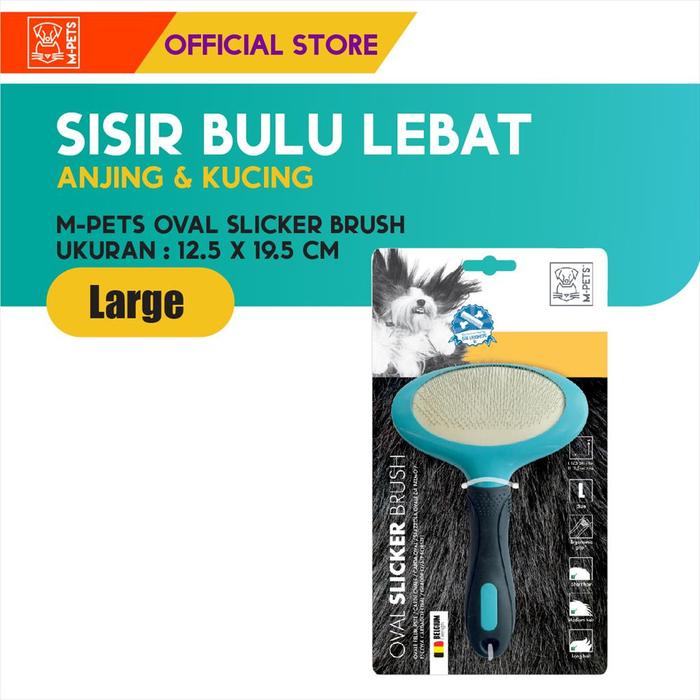 Gambar M-Pets Oval Slicker Brush Size Large / Sisir Bulu Anjing Kucing dari M-Pets Volk Pets Indonesia Kota Tangerang Tokopedia