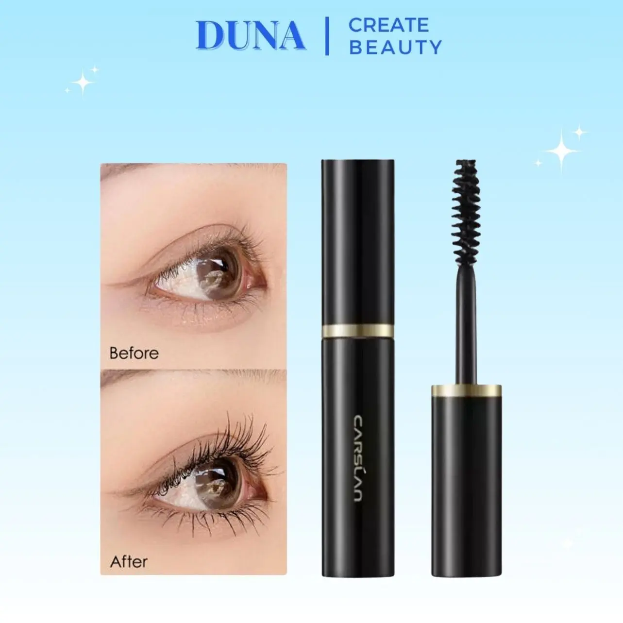 Mascara Carslan Chuốt Dài Mi Chống Nước Lâu Trôi 1g Tơi Mi DunaBeauty
