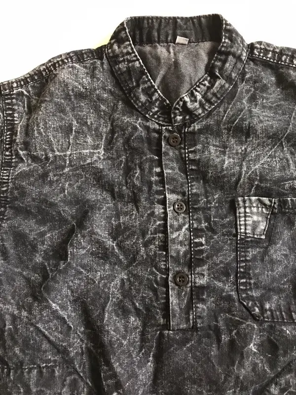 kemeja kurta jeans anak laki-laki 3-14Thn - kemeja anak - koko kurta pakistan - kemeja jeans Muslim Katun Katun 2
