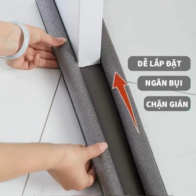 Combo 2 thanh xốp chèn cửa, chặn đáy khe cửa, chặn 2 phía chống côn trùng ,ngăn gió bụi,kẹp chân 0