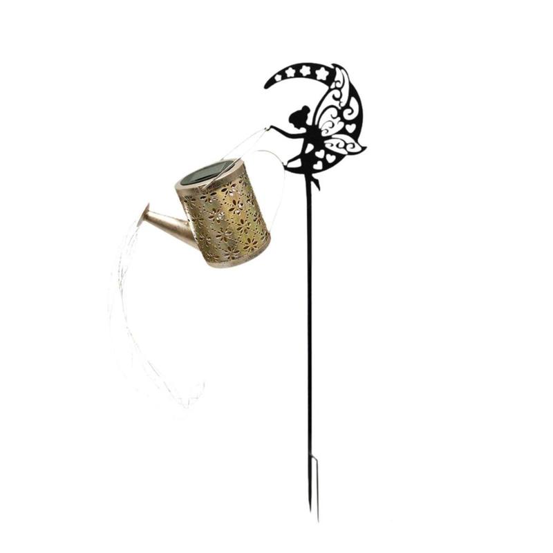 Fairy Watering Can Solar Light Water Kettle Light Ornament Garden Decor, Garden Stake Light for Walkway Backyard, Porch Patio 7