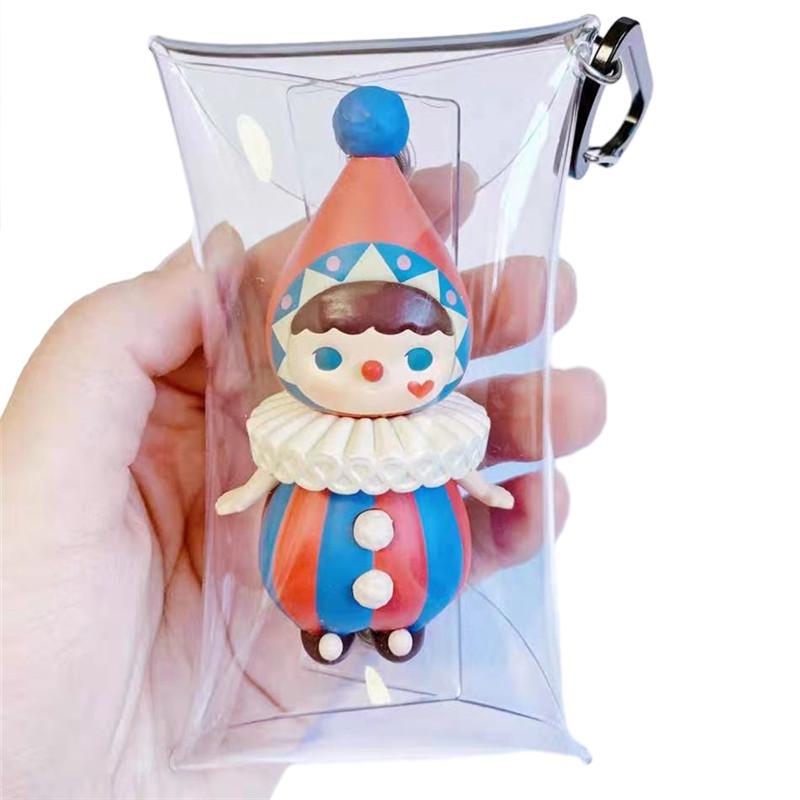 Product Introduction of [QQQ]Mini Anime Doll Display Bag Transparent Coin Purse Keychain Pendant Square Pouch Organizer Key Lipstick Earphone Storage Bag 30