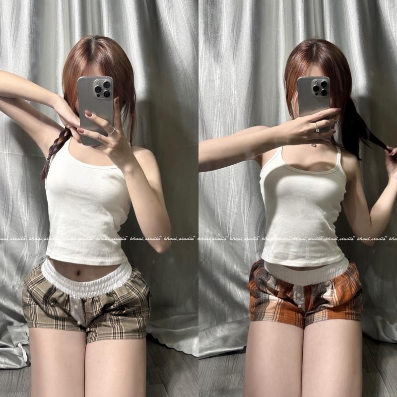 QUẦN SHORT CARO NĂNG ĐỘNG LƯNG THẤP NỮ 3