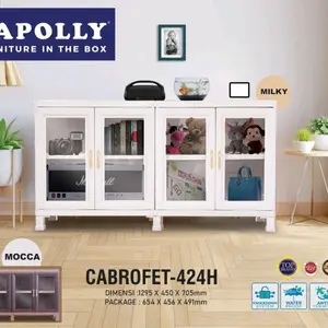 rak tv plastik pintu kaca