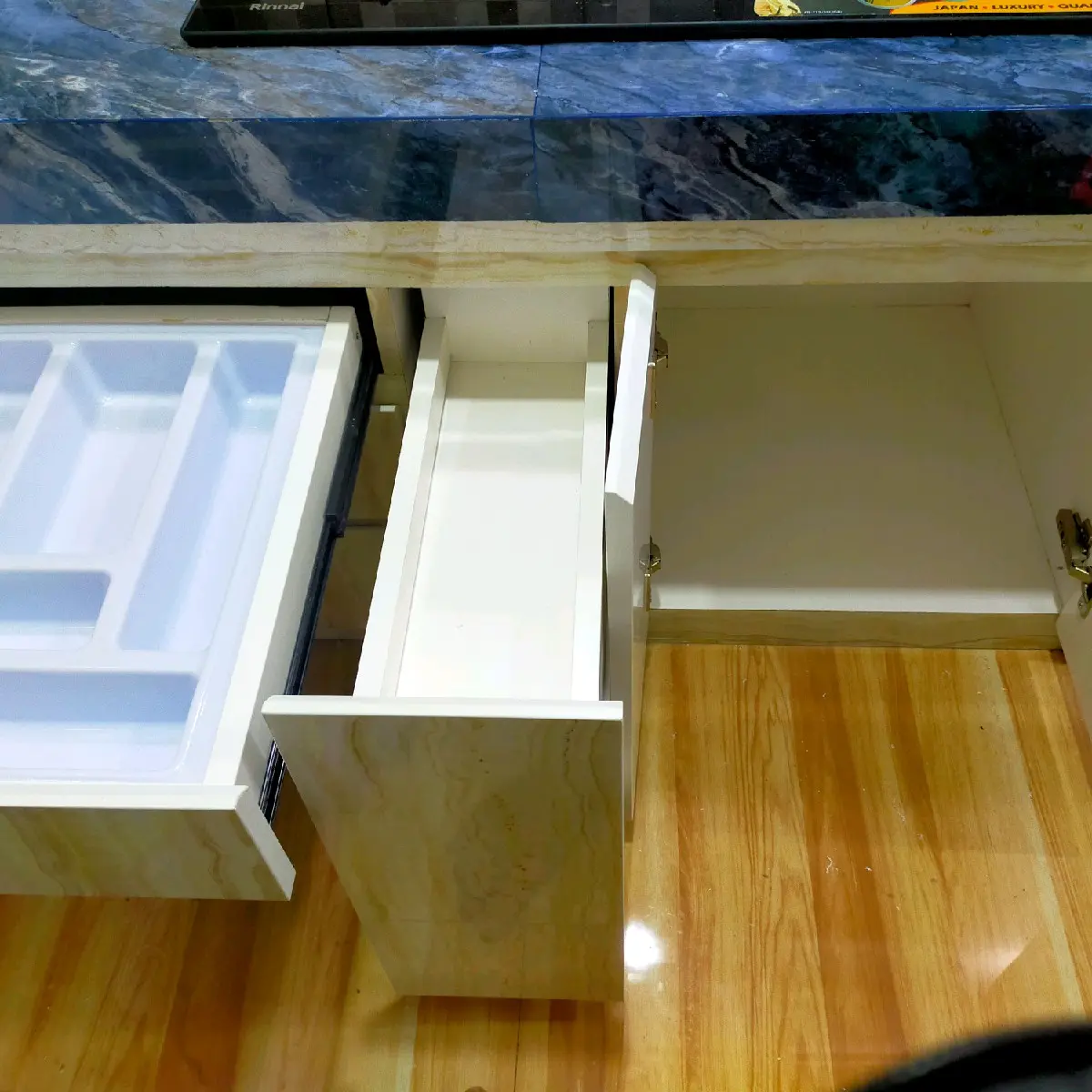 kitchen set minimalis custom lemari bawah tangga lemari pakaian lemari baju interior dan furniture custom Laci Tahan Lama Kokoh Terakit Pintu