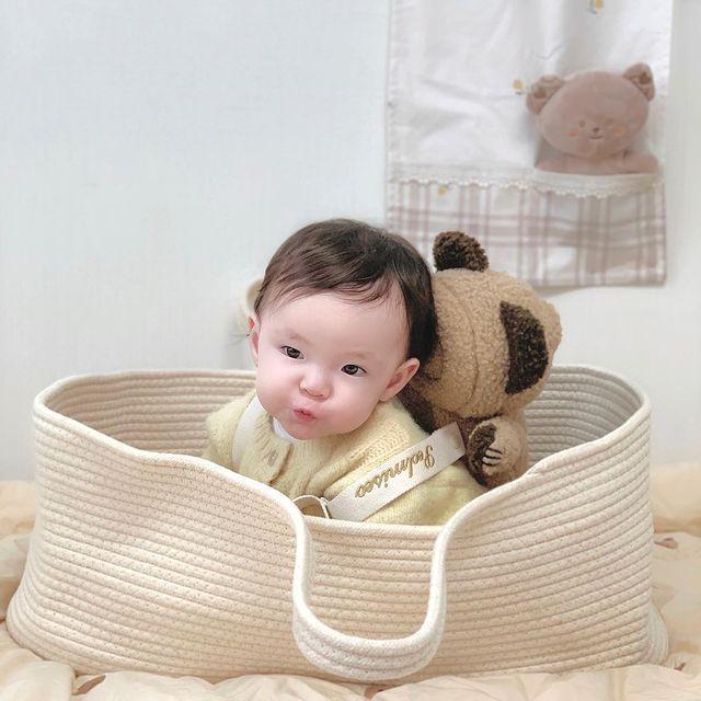 Giỏ Em Bé Cầm Tay, Giỏ Xe Địu, Giỏ Ngủ Đi Chơi Giỏ Đựng Đồ Cũi, Hàng Mới Về INS 1