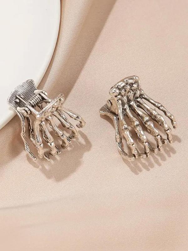 Fashionable Skeleton Hand Design Hair Claw Clip (1 Pair), Gifts for Her, Casual and Versatile Hair Accessories for Women & Girls, Trendy Accessories for Party and Daily Life Halloween 0