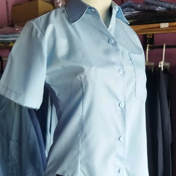 Seragam/ Kemeja Pabrik Garment Biru Muda Katun 3