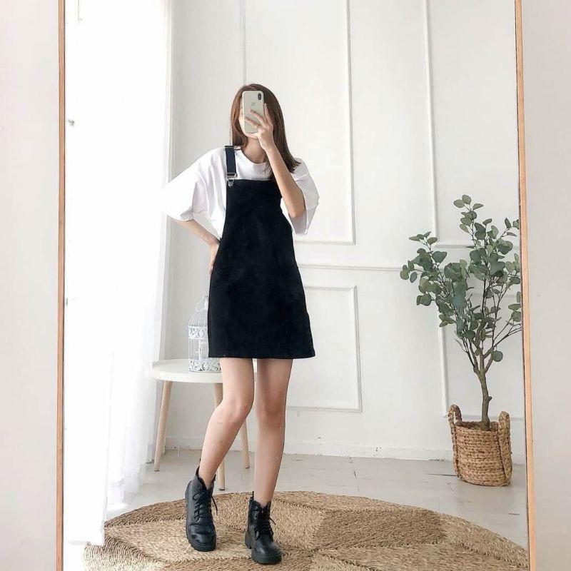 Yếm Váy Jean Rộng 2 Dây Cao Cấp 3 Màu Cá tính 3 size Ms: 99 BB Lady.Shop