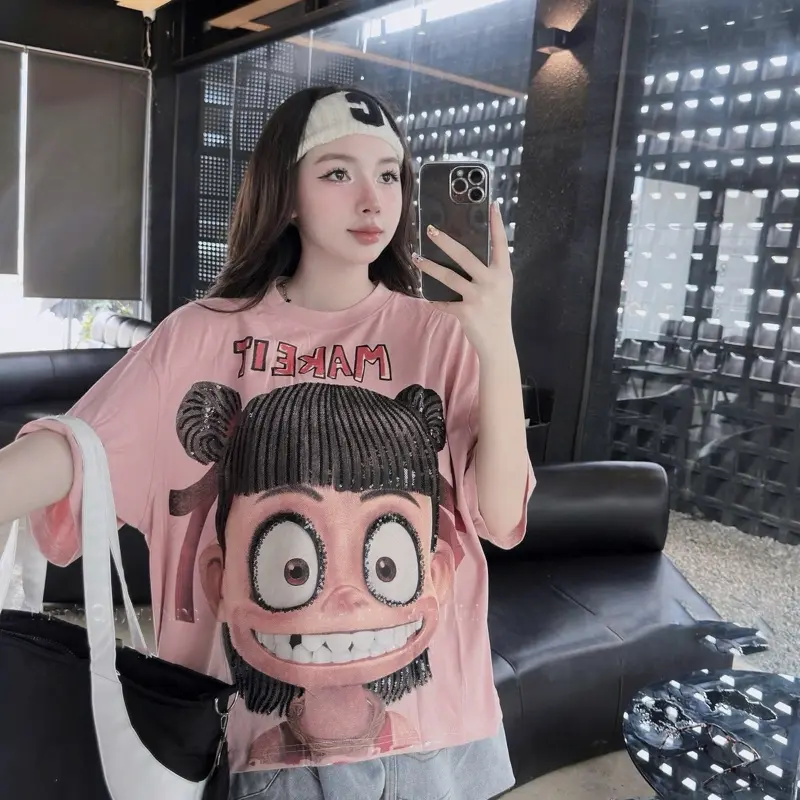 ÁO PHÔNG COTTON 2 CHIỀU IN HÌNH CẬU BÉ NA TRA NHE RĂNG