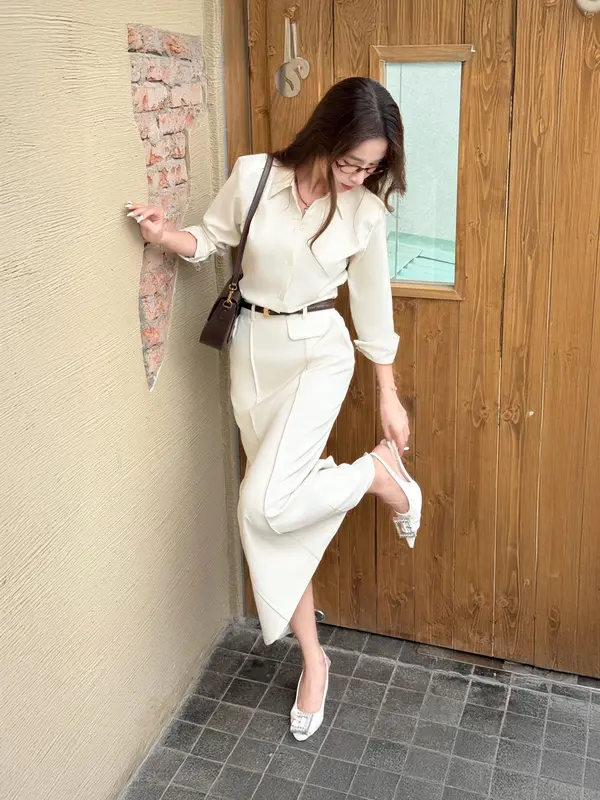 La Merci - Áo Sơ Mi Nữ Chất Vải Cotton Xước Thái Phong Cách Công Sở, Size SM A09 7