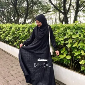 abaya embos basic star forzaleta exclusive Lembut Gamis Simple Wanita Muslim - star, S