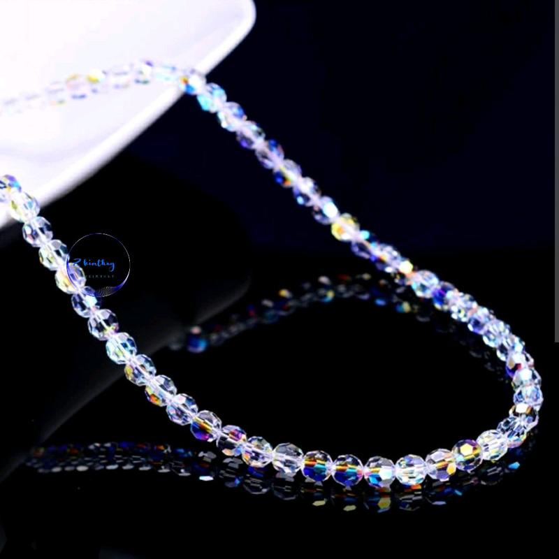 Vòng cổ pha lê Áo cao cấp hạt tròn giác lớn có 3 size hạt 6ly, 8ly, 10ly sáng đẹp sang choker 0