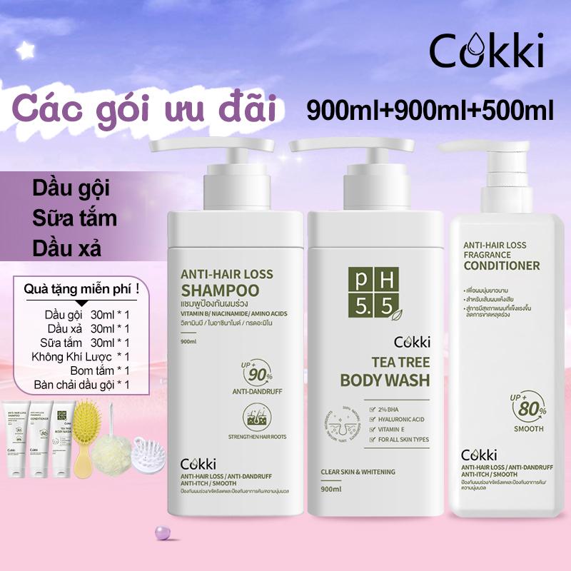 Bộ ba sản phẩm đặc biệt [dầu gội 900ml + dầu xả 500ml + sữa tắm tràm trà 900ml] dịu nhẹ và phù hợp với mọi loại da