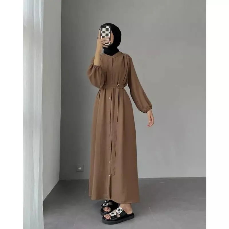 LOCA DRESS (SR016) GAMIS FULL KANCING // GAMIS POLOS KATUN RAYON // GAMIS KEKINIAN Fit Muslim