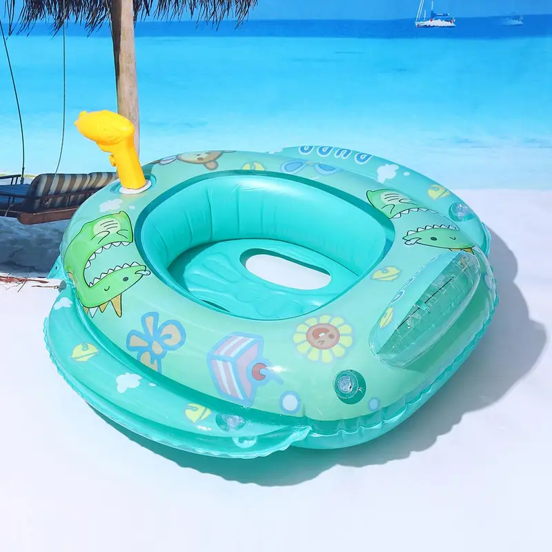 Inflatable Swimming Seat with Build in Water Toy, Inflatable Swimming Ring with Handle, Swimming Circle for Kids, Swimming Accessories for Outdoor Swimming Pool 4