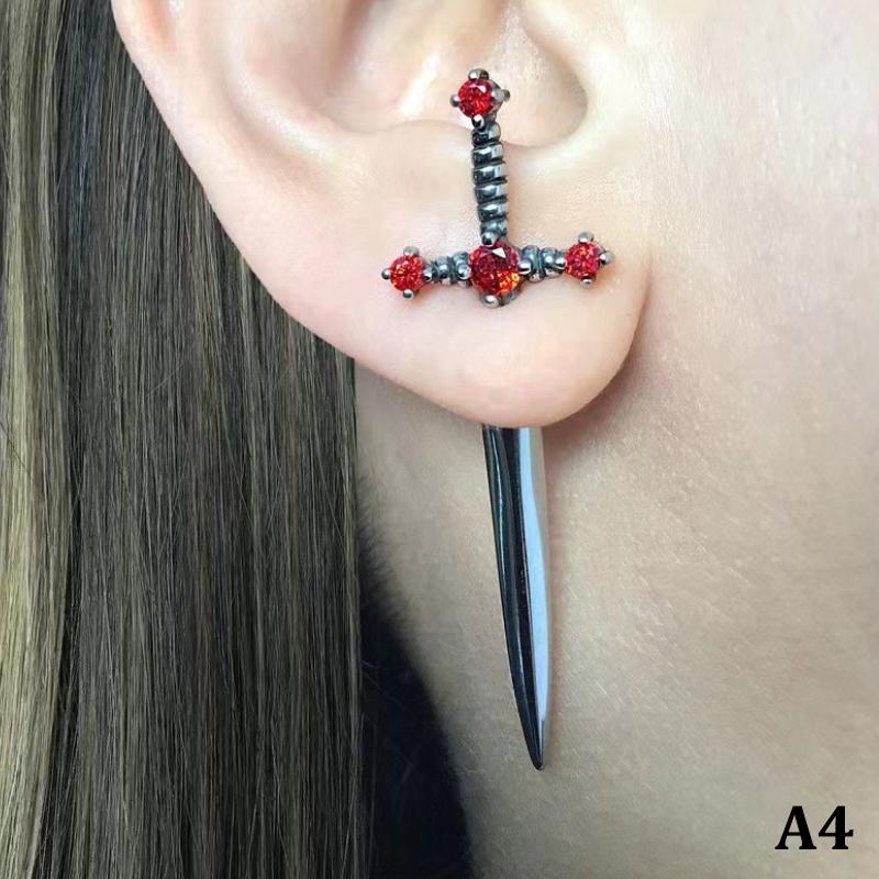 Product Introduction of Bông Tai Kiếm Gothic, Phong Cách Punk Ngầu Cổ Điển Vòng Bít Tai, Bông Tai Dao Găm Goth, Quà Tặng Cho Phụ Nữ 21