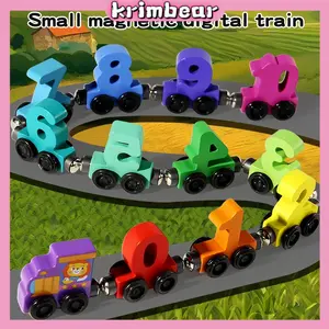 Mainan Anak Kereta Api Roda Angka/Mainan Edukasi Kereta Api Beroda1-10Magnet/Mainan Angka Magnet Kereta Api/Mainan Puzzle Digital Train Kereta Api Kayu/Angka Edukasi Toys Magnetik Roda Putar usia