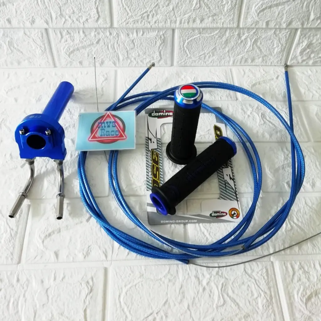 Gas Spontan 2 kabel + Handgrip jalu Cnc = Mio M3, Beat Esp, Scoopy Esp. Fino 125, Ninja 250, Vixion New, Jupiter Mx New.