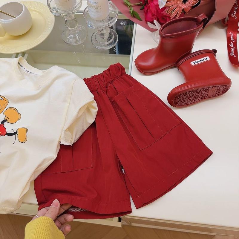 Product Introduction of Summer Children's Casual Set Pure Cotton T-Shirt Korean Style Fun Cartoon Short Sleeve New Boys Girls Two-Piece Set Trendy 11