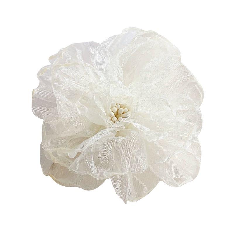 Kẹp Tóc Hoa Organza, Siêu Thanh Lịch, Phong Cách Pháp, Thích Hợp Cho Mùa Xuân Và Mùa Hè, Du Lịch Và Đi Chơi, Kẹp Tóc Mỏ Vịt, Kẹp Bên, Phụ Kiện Tóc 4