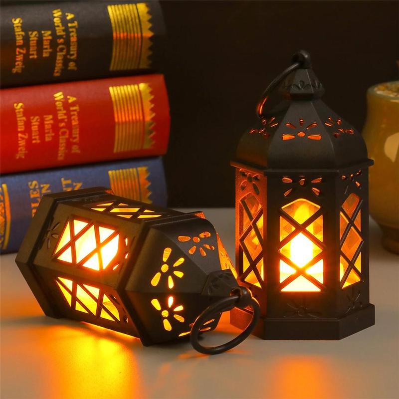 Vintage Hexagonal Hanging Light, 12pcs/box LED Candle Design Light, Decorative Light for Home Party Festival, Room Decor, Home Decor 4