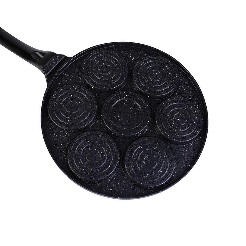 7 Hole Pancake Pan, Non Stick Pancake Pan with Handle, Creative Breakfast Cookware for Home Kitchen, Crepe Maker Pan 4