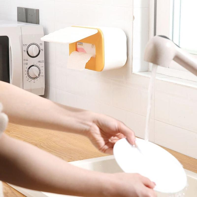 Portable Plastic Dual-purpose Tissue Box Extractive Large Capacity Wet Wipes Dispenser Dustproof Seat Type/Wall Mounted Napkin Paper Case Car 4