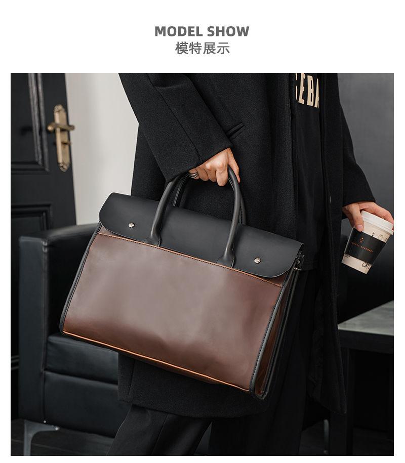 Product Introduction of Fashion Brand Retro Men'S Handbag Korean Style Crazy Horse Street Men'S Bag Backpack Crossbody Bag Casual Briefcase Computer Bag 8