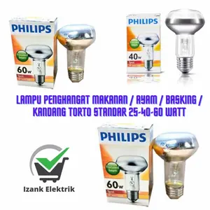 PHILIPS Spot 25 40 60 watt Lampu NR63 Lampu Chiken Lampu Pemanas Repti - 25wat Ayam