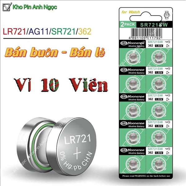 Pin AG11 / LR721 / SR721SW / 362A / 362 / L721F - Vỉ 10 viên