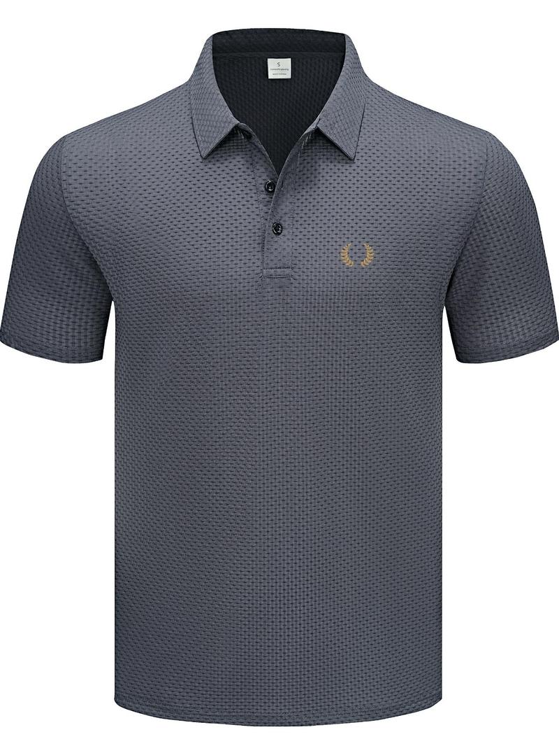 Product Introduction of Men's Regular Fit Jacquard Polo Shirt, Casual Breathable Quick Drying Short Sleeve Top for Summer, Fashion Men's Clothes for Daily Wear, Gamis 2