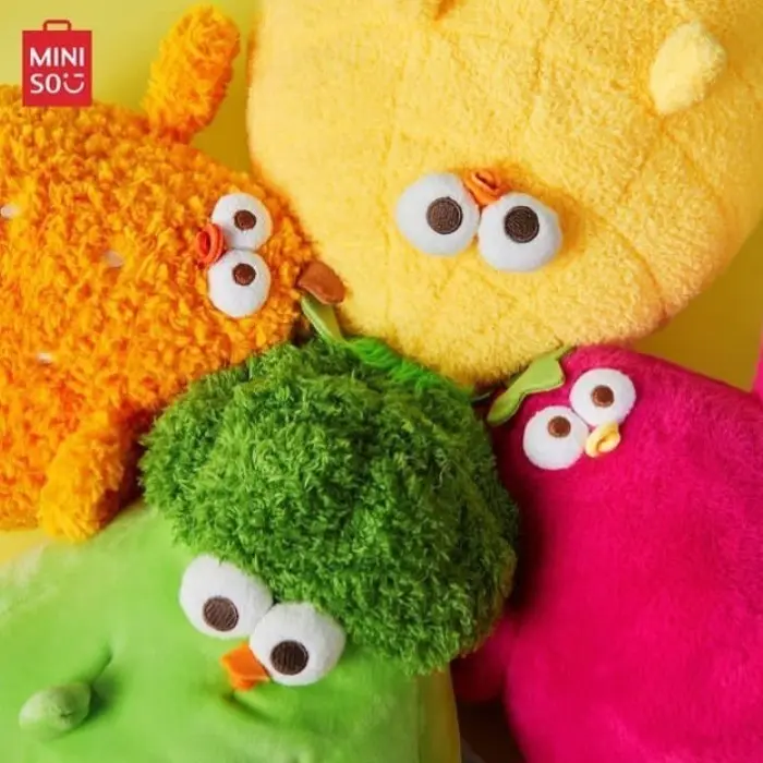 MINISO Dundun Chicken Series 8 inch Vegetable Chicken Plush Toy - Orange Chicken - Boneka Ayam Dundun Menggemaskan - Mainan Anak Dan Dewasa - Cauliflower 4
