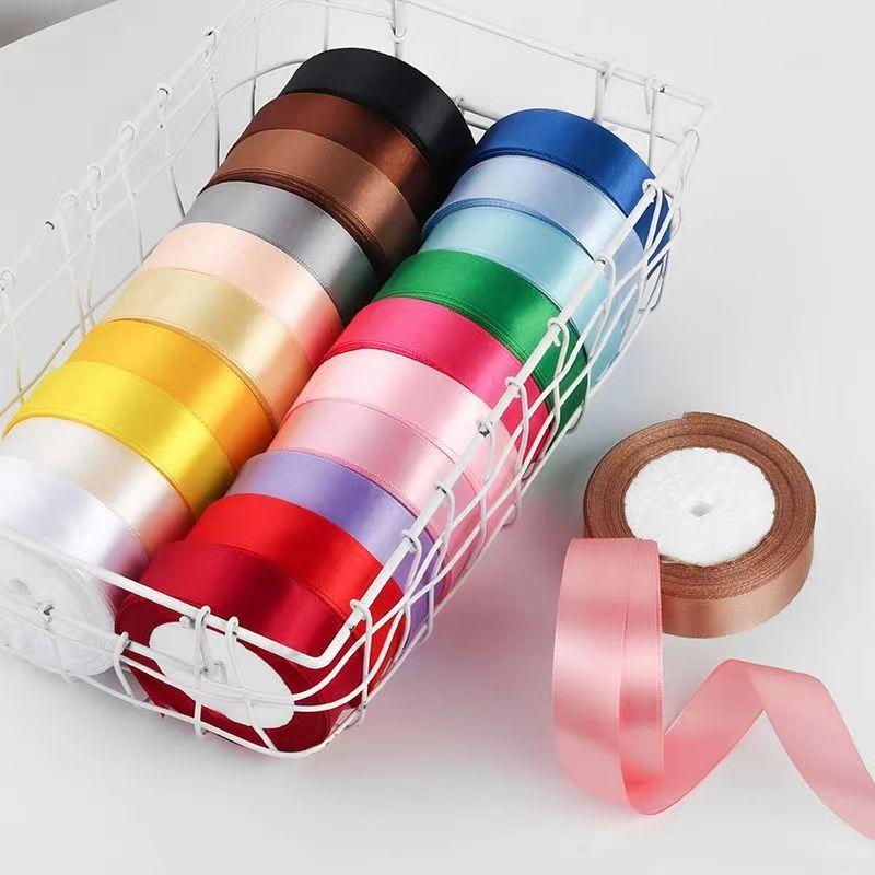 Product Introduction of ม้วนบรรจุภายหลังของขวัญริบบิ้นดอกไม้ 2.5cm (25 หลา) ทำ DIY วันหยุดวันเกิด 12