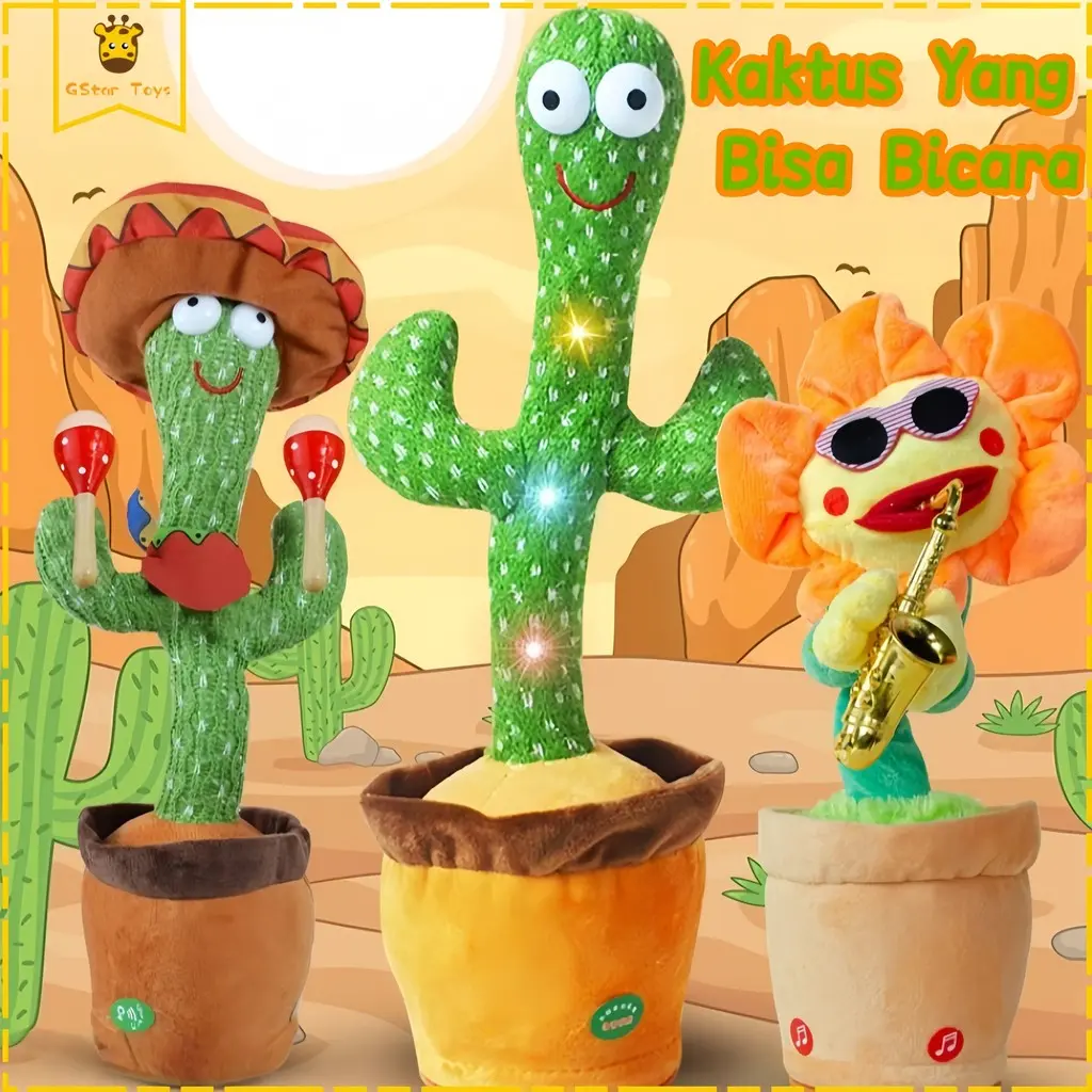 Gstar Boneka Kaktus Goyang Lampu Dan Bicara Paket Boneka Kaktus Bisa Bicara Menari Lucu Hadiah Anak Seru Hiasan Rumah Mainan Edukatif Dengan 120 Lagu Bahasa Inggris