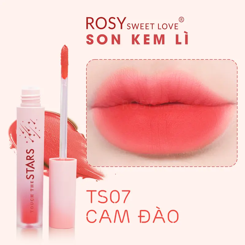 [TẶNG CỌ + GƯƠNG] COMBO 1 son sáp và 1 son kem lì Rosy Sweet Love - Lên màu chuẩn, dưỡng mềm môi Cosmetic Mỹ Phẩm Son Môi Trang Điểm 8