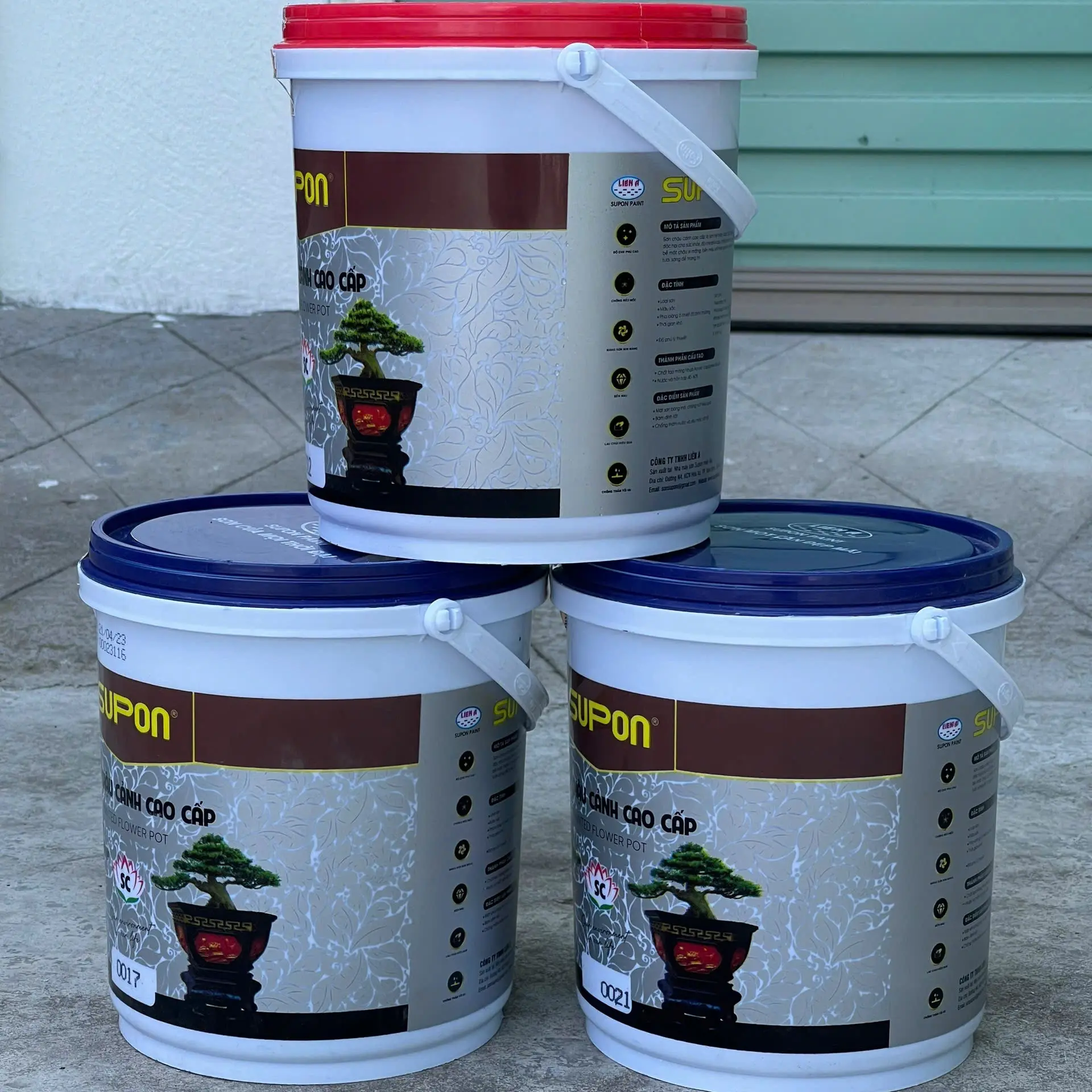 [Lon 4kg - Mua 1 lon tặng kèm 1 chổi sơn]{Nhiều màu sắc} Sơn chậu cảnh (chậu kiểng) Supon chuyên dụng,hệ nước,dòng sơn bán bóng,kháng kiềm,đậm màu
