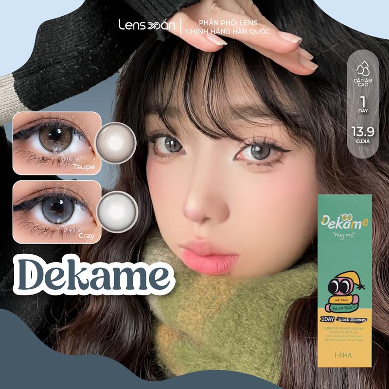 Kính áp tròng cận 1 ngày LENS XOẮN lens hàn quốc có viền tròn mắt trong veo chính hãng ISHA DEKAME