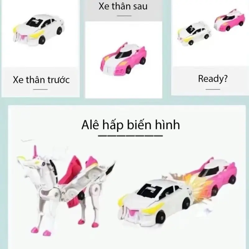 Đồ chơi ngựa Poly biến hình , 2 xe ô tô kỳ lân độc đáo thú vị 3