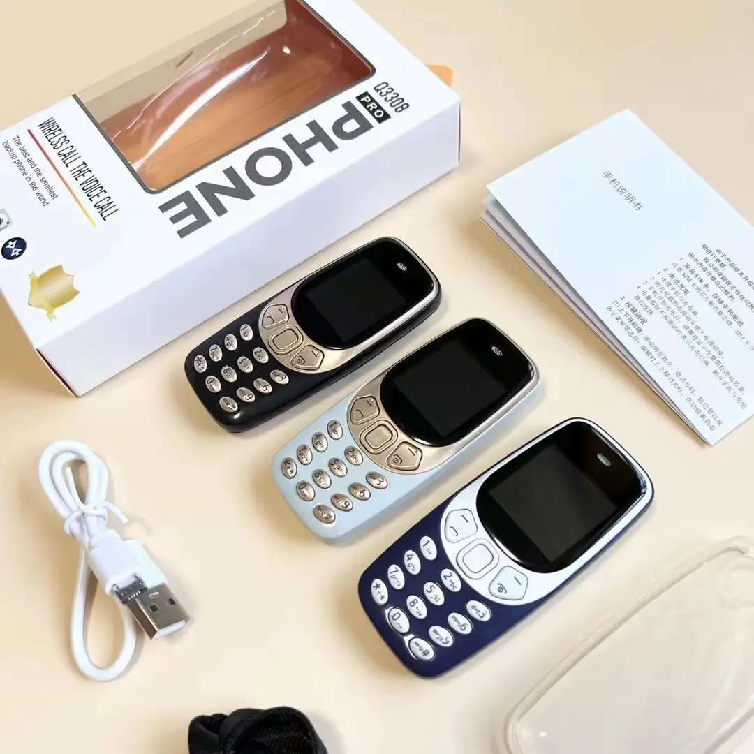 Mobile Phone Q3308pro GSM Non-Smart Phone Straight Board Elderly Dual Card 3310 Small Mobile Phone Smartphone Cellphone