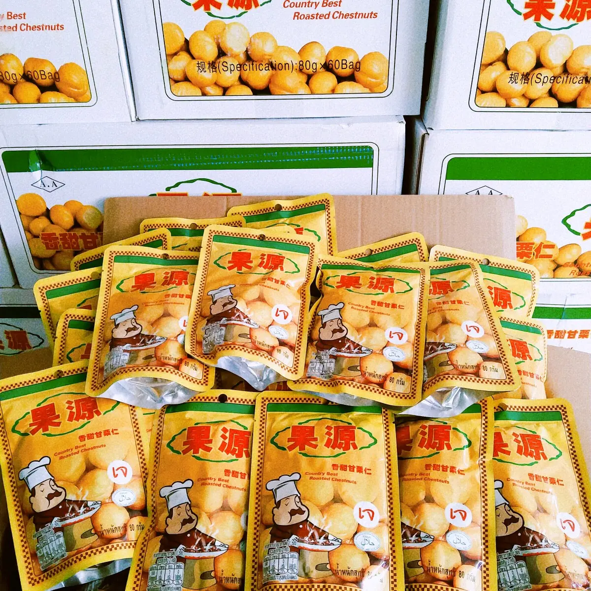 เกาลัด อบ 80 กรัม ยกลัง 60 ซอง หมดอายุ  06/2026
