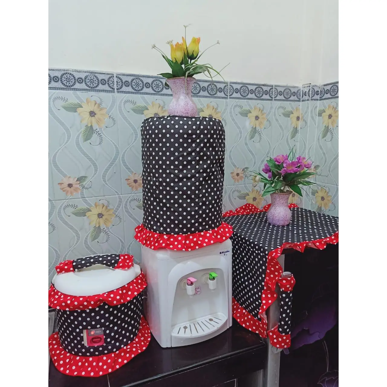 kain sarung galon talpak kulkas cover magic com set GKM 3 in 1