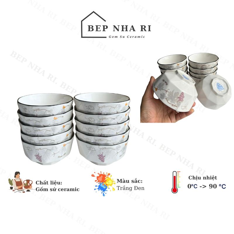 [ Bếp Nhà Ri ] Bộ bát đĩa gốm sứ Ceramic vân Kim Cương  - decor trang trí bàn ăn sang trọng hiện đại 4