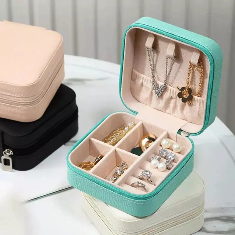 Kotak Perhiasan Jewelry Box Tempat Penyimpanan Cincin Kalung Anting Travel Size Best Seller Hijau