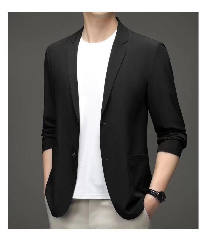 Product Introduction of Men's Ice Silk Lightweight Leisure Suit Ultra-Thin Breathable Sunscreen Top Non-Ironing Single Western Suit Jacket 12