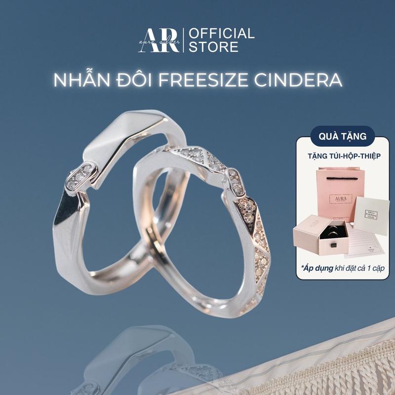 Nhẫn cặp nam nữ nhẫn đôi bạc 925 Cindera-Aura Silver-ND15