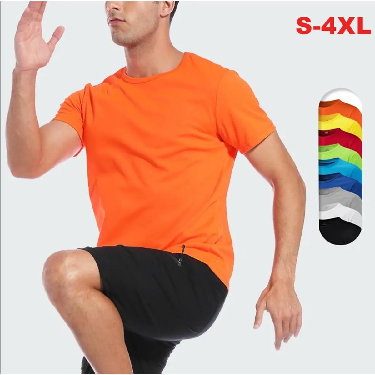 S-4XL Men Women Quick Dry Short Sleeve Sport T Shirt Gym Jerseys Fitness Shirt Trainer Running T-Shirt Teenager Breathable Sportswears